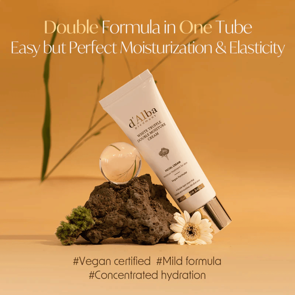 d'Alba White Truffle Double Moisture Cream är en vegancertifierad fuktkräm med dubbel formula, utformad för att ge optimal återfuktning och elasticitet. Den milda formulan är perfekt för att bevara hudens naturliga balans och ge en intensiv, koncentrerad fuktighet.